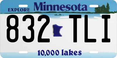 MN license plate 832TLI