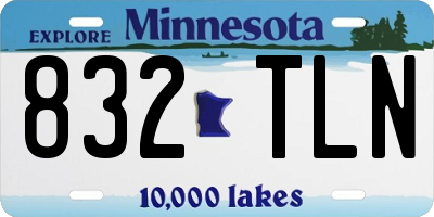 MN license plate 832TLN