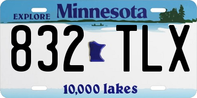MN license plate 832TLX