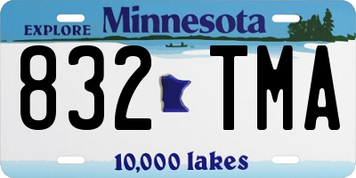 MN license plate 832TMA