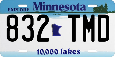 MN license plate 832TMD
