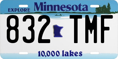 MN license plate 832TMF