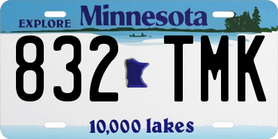 MN license plate 832TMK