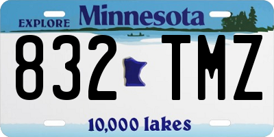 MN license plate 832TMZ