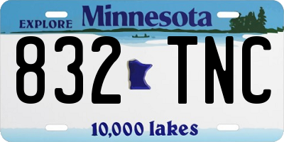 MN license plate 832TNC