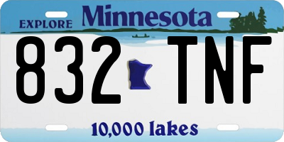 MN license plate 832TNF