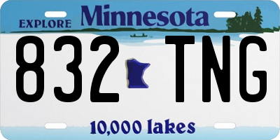 MN license plate 832TNG