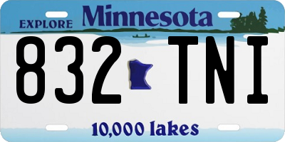 MN license plate 832TNI