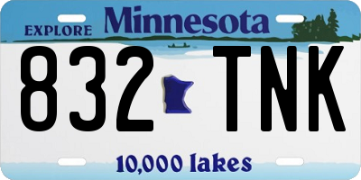 MN license plate 832TNK
