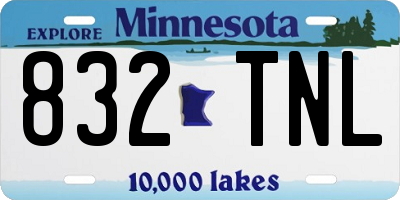 MN license plate 832TNL