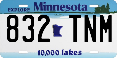 MN license plate 832TNM