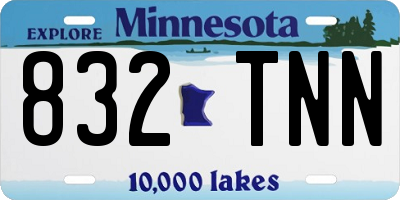 MN license plate 832TNN