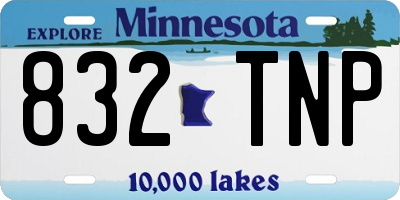 MN license plate 832TNP