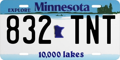 MN license plate 832TNT