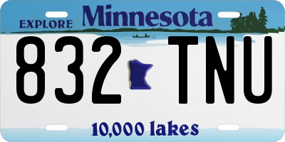 MN license plate 832TNU