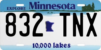 MN license plate 832TNX