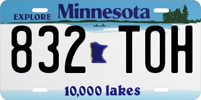 MN license plate 832TOH