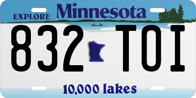 MN license plate 832TOI