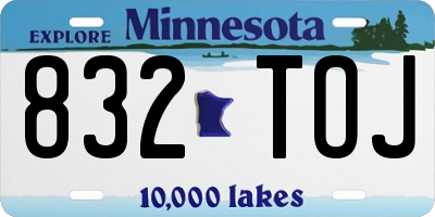 MN license plate 832TOJ