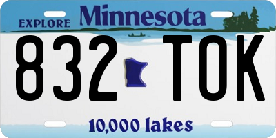 MN license plate 832TOK
