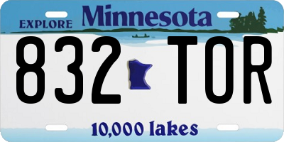 MN license plate 832TOR
