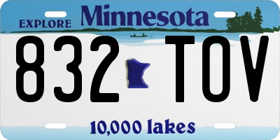 MN license plate 832TOV
