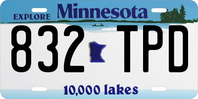 MN license plate 832TPD