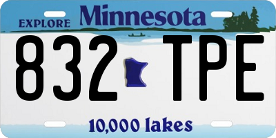 MN license plate 832TPE