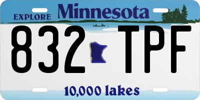 MN license plate 832TPF
