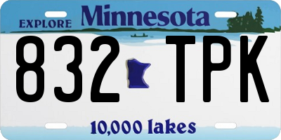 MN license plate 832TPK