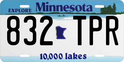 MN license plate 832TPR