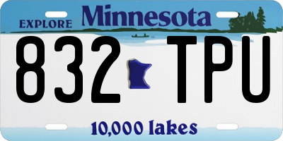 MN license plate 832TPU