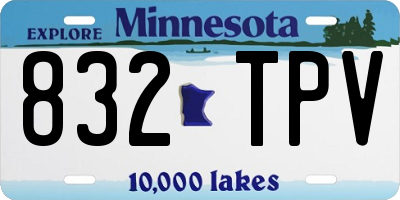 MN license plate 832TPV