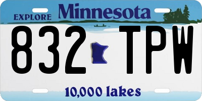 MN license plate 832TPW