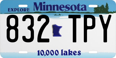 MN license plate 832TPY