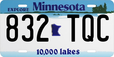 MN license plate 832TQC