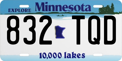 MN license plate 832TQD