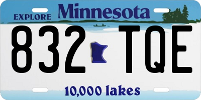MN license plate 832TQE