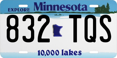MN license plate 832TQS