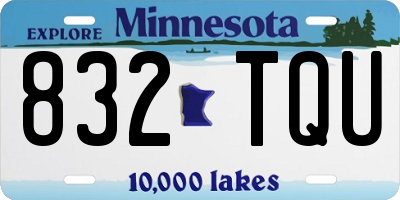 MN license plate 832TQU