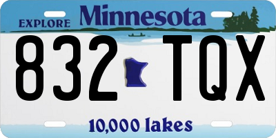 MN license plate 832TQX