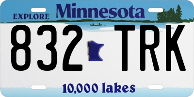 MN license plate 832TRK