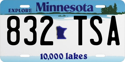 MN license plate 832TSA
