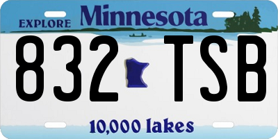MN license plate 832TSB