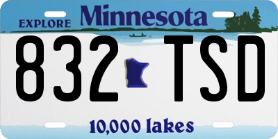 MN license plate 832TSD
