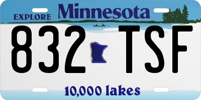 MN license plate 832TSF