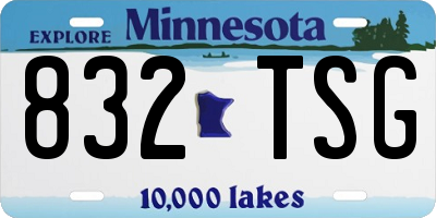 MN license plate 832TSG