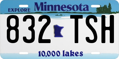 MN license plate 832TSH