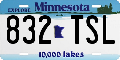 MN license plate 832TSL
