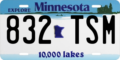 MN license plate 832TSM